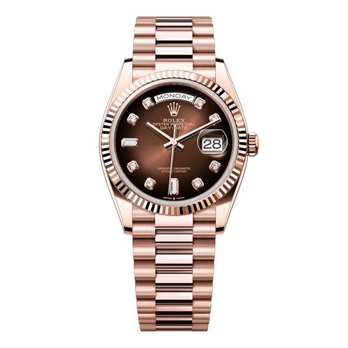 Rolex Day-Date 36 128235-0037 -  Vàng Everose mặt số Ombre nâu